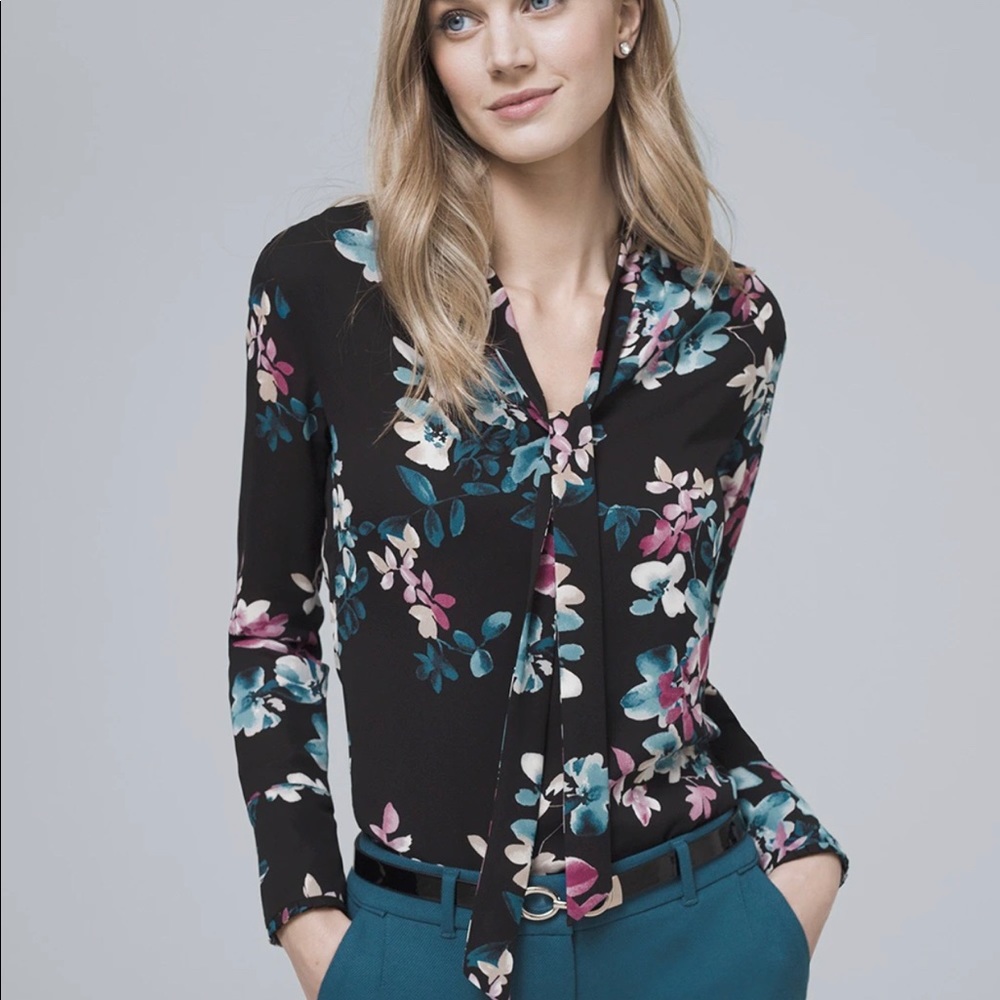 White House Black Market Floral Blouse